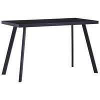vidaXL Blagovaonski stol crni 120 x 60 x 75 cm od kaljenog stakla