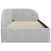 vidaXL Kutni okvir kreveta Svijetlo siva 90 cm x 200 cm Baršun