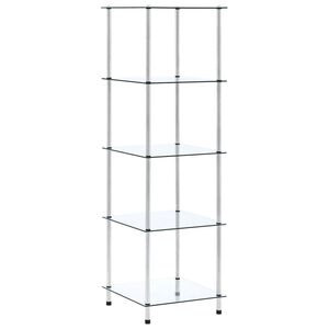 vidaXL Police s 5 razina prozirne 40 x 40 x 130 cm od kaljenog stakla