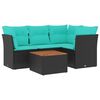 vidaXL 5-dijelni set vrtnih sofa od poliratana s jastucima crni