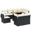 vidaXL 9-dijelni set vrtnih sofa s jastucima crni od poliratana
