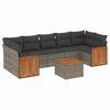 vidaXL 8-dijelni set vrtnih sofa od poliratana s jastucima sivi
