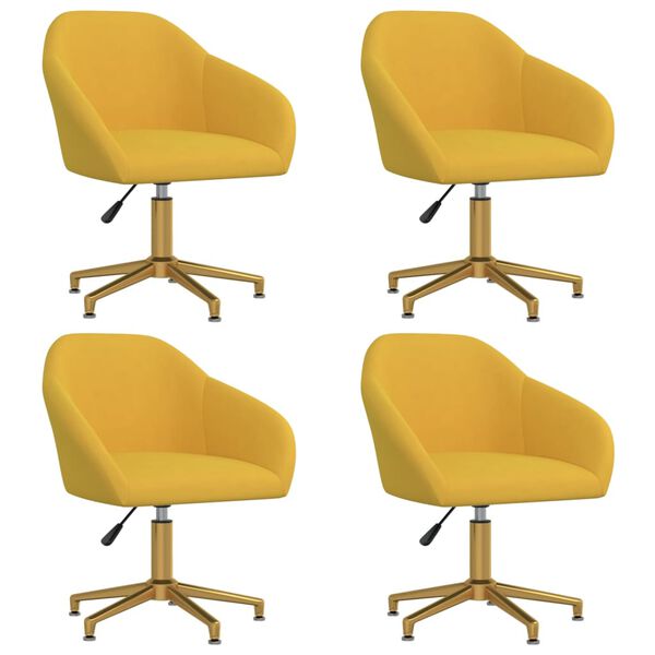 vidaXL Okretne blagovaonske stolice 4 kom žute bar&scaron;unaste