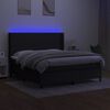 vidaXL Krevet box spring s madracem LED crni 160x200 cm od tkanine