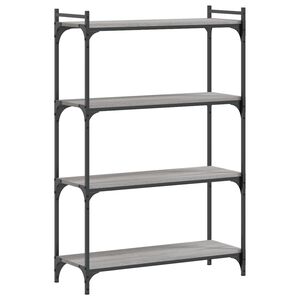 vidaXL Regal za knjige s 4 razine siva boja hrasta 80x30x120 cm drveni