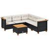 vidaXL 6-dijelni set vrtnih sofa s jastucima crni od poliratana