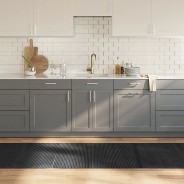 vidaXL Tepih pravokutni sivi 80 x 500 cm od bambusa