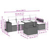 vidaXL 6-dijelni set vrtnih sofa od poliratana s jastucima smeđi