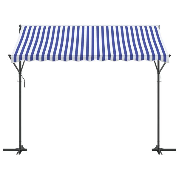 vidaXL Samostojeća tenda plavo-bijela 300 x 300 cm od tkanine i čelika