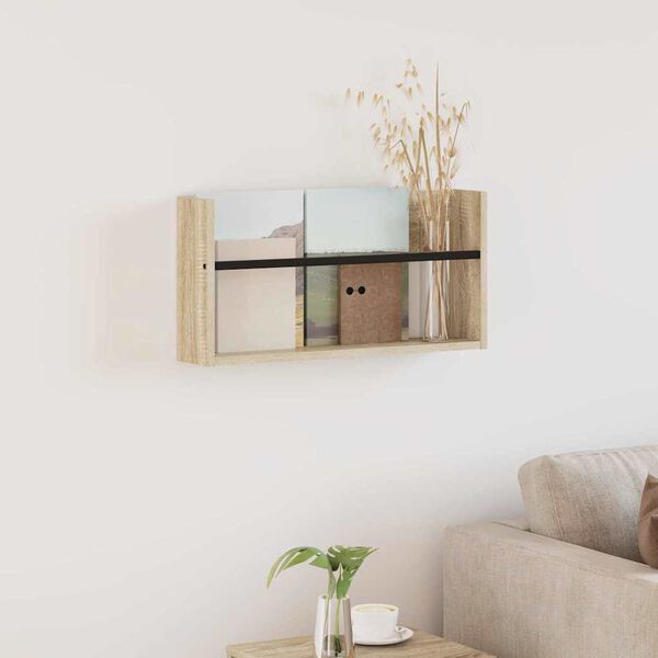 vidaXL Polica za časopise s policom Zidne Sonoma hrast 60 x 12 x 30 cm