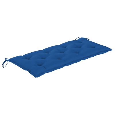 vidaXL Klupa Batavia s plavim jastukom 120 cm od masivne tikovine