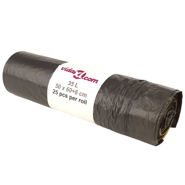 vidaXL Vreće za smeće s vezicama 250 kom crne 35 L