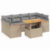 vidaXL 7-dijelni set vrtnih sofa od poliratana s jastucima bež