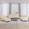 vidaXL 4-dijelni set sofa s jastucima krem od tkanine