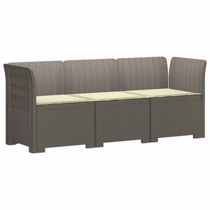 vidaXL Dvosjedni vrtni sofa s jastucima u ratan izgledu PP Svjetlosiva