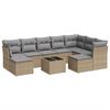 vidaXL 10-dijelni set vrtnih sofa s jastucima bež od poliratana