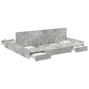 vidaXL Krevet s ladicama Betonski sivi 180 x 200 cm Konstruirano drvo