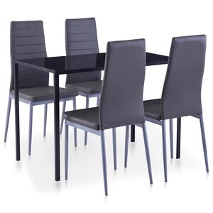 vidaXL Petodijelni blagovaonski set sivi