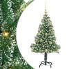 vidaXL Umjetno Božićno Drvo s Snježnim Flokom i LED Svjetlom 120 cm