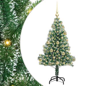 vidaXL Umjetno Božićno Drvo s Snježnim Flokom i LED Svjetlom 120 cm
