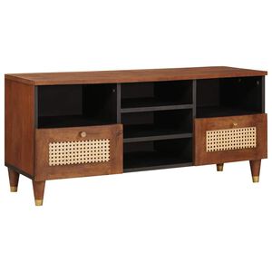 vidaXL TV ormar s ladicama Smeđa 100 x 33,5 x 46 cm Čvrsto drvo manga