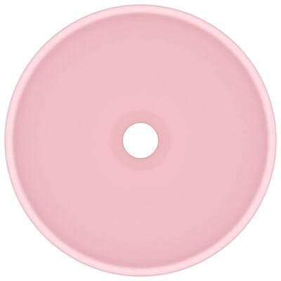 vidaXL Luksuzni okrugli umivaonik mat ružičasti 32,5 x 14 cm keramički