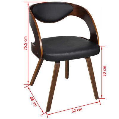 vidaXL Blagovaonske stolice od drva i umjetne kože 4 kom smeđe