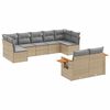 vidaXL 9-dijelni set vrtnih sofa s jastucima bež od poliratana