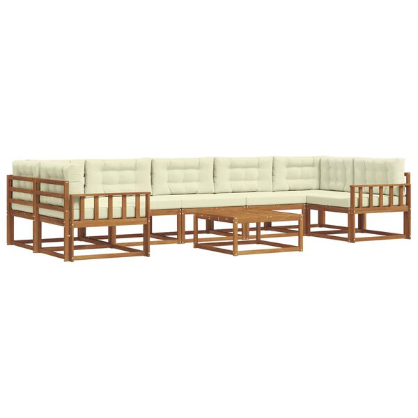 vidaXL Set vanjskih sofa s jastukom 8 pcs Prirodna i krem