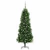 vidaXL Umjetno osvijetljeno božićno drvce s kuglicama 240 cm zeleno