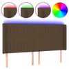 vidaXL LED uzglavlje tamnosmeđe 183x16x118/128 cm od tkanine