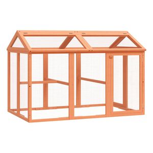 vidaXL Boks za životinje smeđi 141 x 94 x 104 cm od masivne borovine