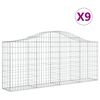 vidaXL Lučne gabionske ko&scaron;are 9 kom 200x30x80/100 cm pocinčano željezo