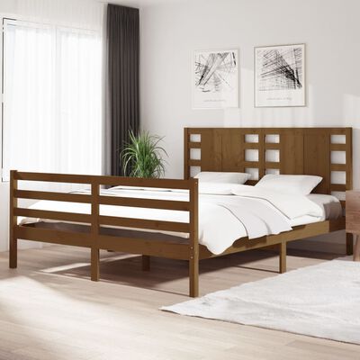 vidaXL Okvir za krevet od masivne borovine smeđa boja meda 160x200 cm
