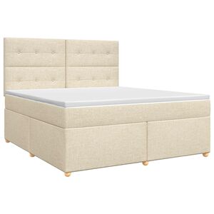 vidaXL Boxspring krevet s madracem Krem 140 x 200 cm Tkanina