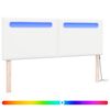 vidaXL LED glava kreveta Bijelo 144 cm Lažna koža