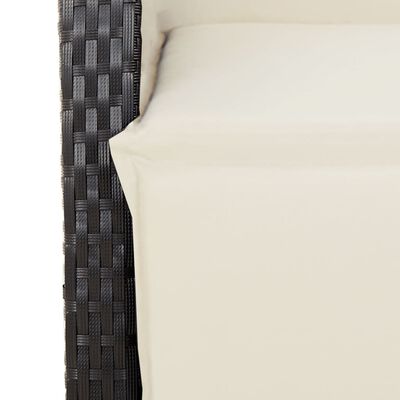 vidaXL 3-dijelni bistro set s jastucima crni od poliratana