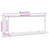 vidaXL Ogledalo Polica Staro drvo 90 x 10,5 x 37 cm Konstruirano drvo