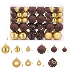 vidaXL Set božićnih kuglica 100 komada 3/4/6 cm smeđi/brončani/zlatni