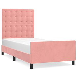 vidaXL Okvir za krevet s uzglavljem ružičasti 80x200 cm bar&scaron;unasti