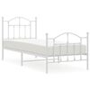 vidaXL Metalni okvir kreveta uzglavlje i podnožje bijeli 80x200 cm