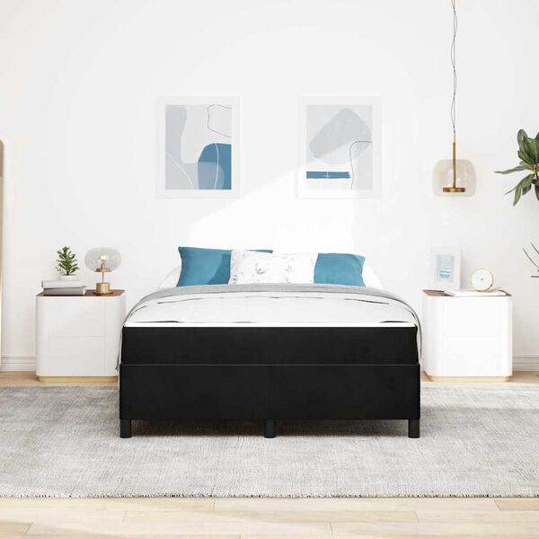 vidaXL Krevetna konstrukcija s madracem Crna 140 x 190 cm tkanina