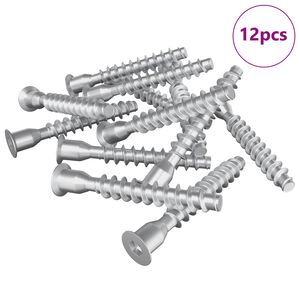 vidaXL Potvrđivački vijci 12 pcs Srebrno Metal