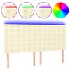vidaXL LED uzglavlje krem 200x5x118/128 cm od umjetne kože