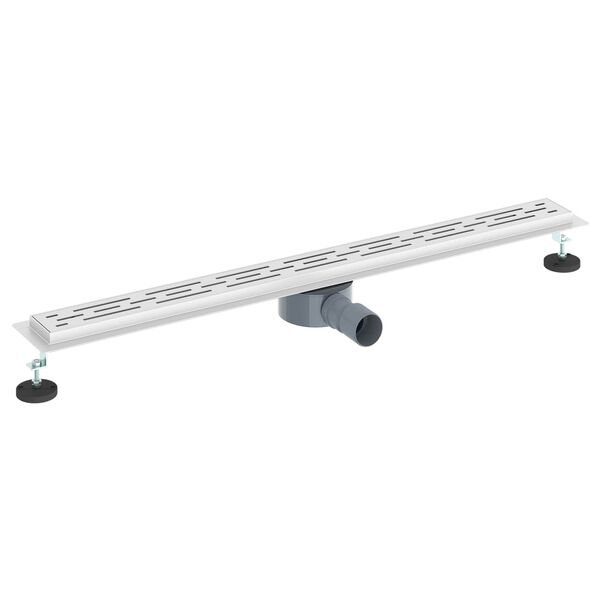 vidaXL Odvod za tu&scaron; s staklenim poklopcem i 360&deg; sifonom Srebrno 90 cm