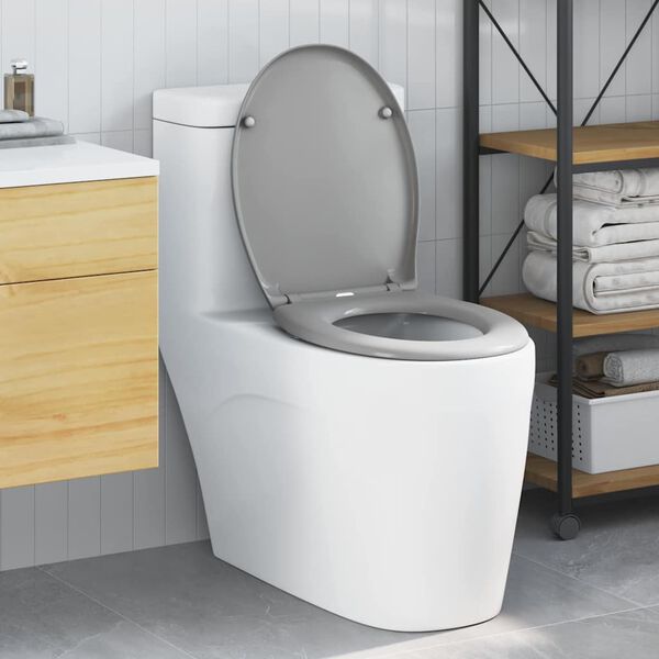 vidaXL WC daska Siva 47 x 37 x 4 cm Duroplast