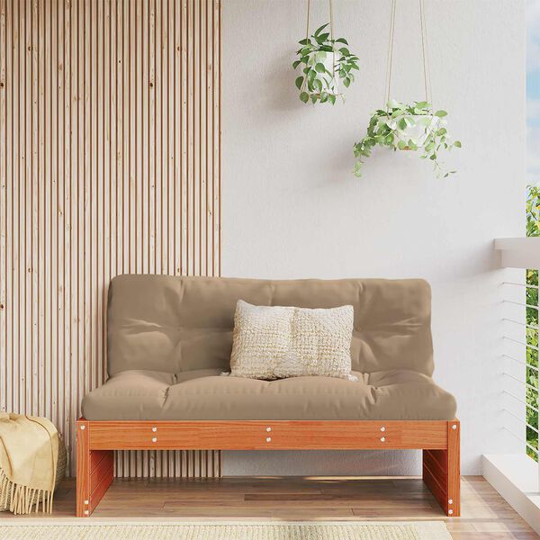 vidaXL Srednji kauč za vrt Masivna borovina Vosak Smeđa