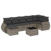 vidaXL 8-dijelni set vrtnih sofa od poliratana s jastucima sivi