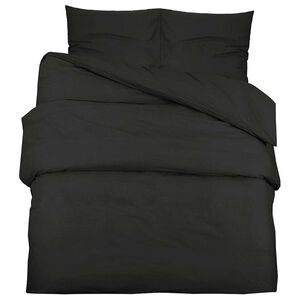 vidaXL Set posteljine za poplun crna 140 x 200 cm pamučni