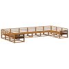 vidaXL Set vanjskih sofa 10 pcs Prirodna Čvrsto drvo akacije